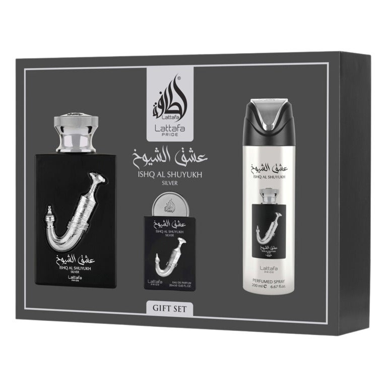 Ishq Al Shuyukh Silver Geschenkset von Lattafa